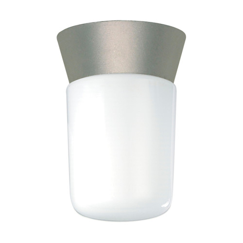 Satco | SF77-155 | 1 Light 8" Utility Ceiling Mount White Glass Satin Aluminum