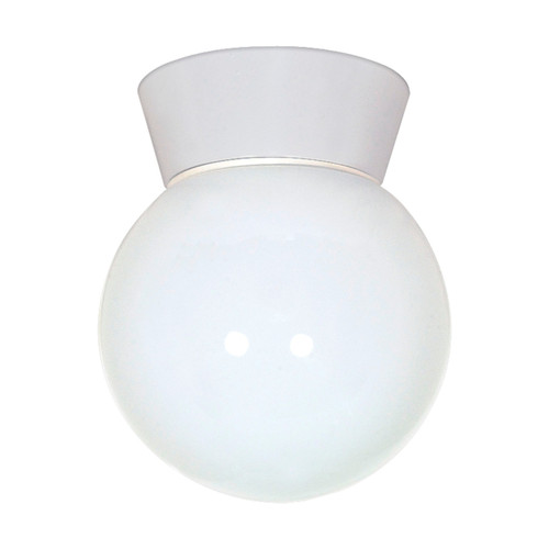 Satco | SF77-532 | 1 Light 8" Utility Ceiling Mount White Glass Globe White