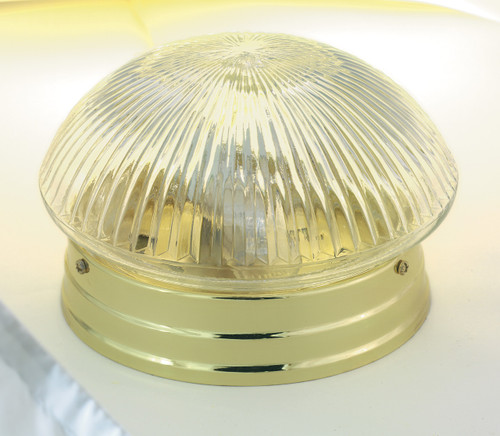Satco | SF76-250 | 1 Light 8" Flush with Clear Ribbed Glass