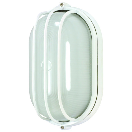 Satco | 60-524 | 1 Light 10 in. Oval Cage Bulk Head Die Cast Bulk Head