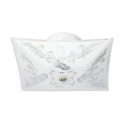 Satco | SF77-126 | 2 Light 12" Ceiling Fixture Square Floral White Finish