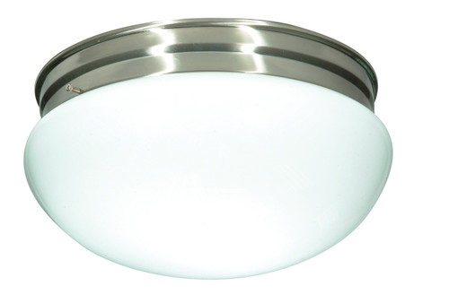 Satco | SF76-605 | 2 Light 12" Flush Mount Large White Mushroom