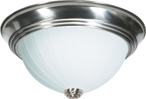 Satco | SF76-244 | 2 Light 13" Flush Frosted Melon Brushed Nickel