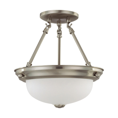 Satco | 60-3244 | 2 Light 11" Semi-Flush Frosted White Glass