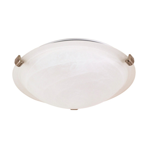 Satco | 60-271 | 2 Light 16 in. Flush Mount Tri-Clip Alabaster Glass
