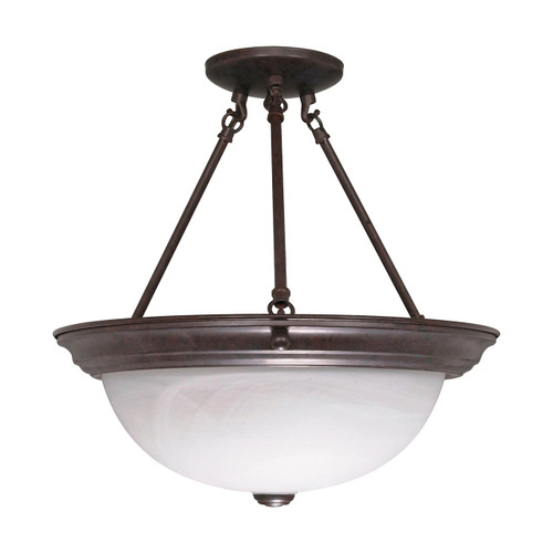 Satco | 60-210 | 3 Light 15" Semi-Flush Alabaster Glass