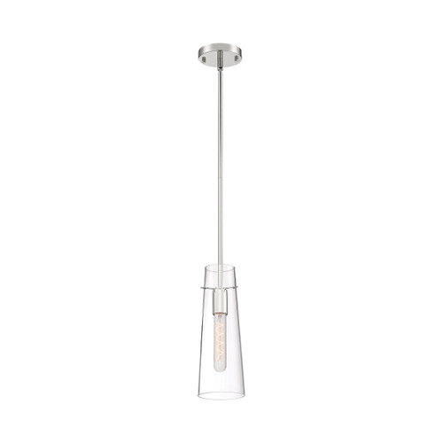Satco | 60-6870 | Alondra 1 Light Mini Pendant Polished Nickel/Clear Glass