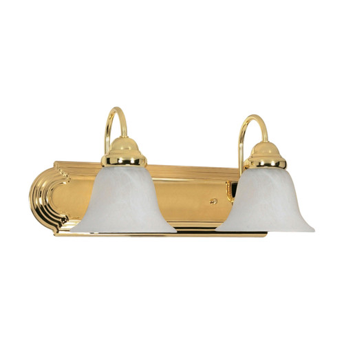 Satco | 60-328 | Ballerina 2 Light 18 in. Vanity Alabaster Glass Bell Shades