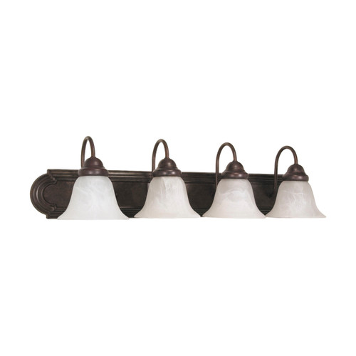 SATCO | 60-326 | Ballerina 4 Light 30 in. Vanity Alabaster Glass Bell Shades