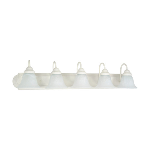 Satco | 60-335 | Ballerina 5 Light 36 in. Vanity Alabaster Glass Bell Shades