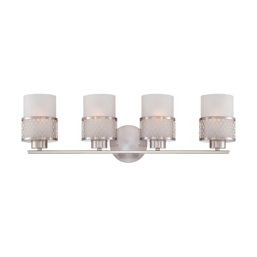 Satco | 60-4684 | Fusion 4 Light Vanity Fixture with Frosted Glass