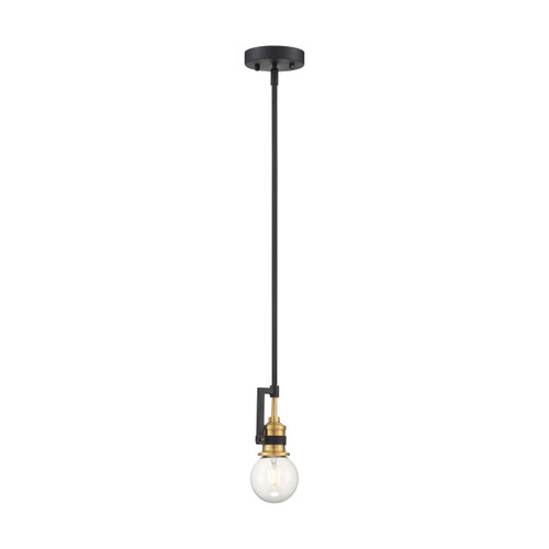 Satco | 60-6975 | Intention 1 Light Mini Pendant Warm Brass/Black