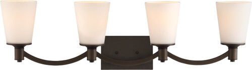 Satco | 60-5974 | Laguna 4 Light Vanity Forest Bronze White Glass