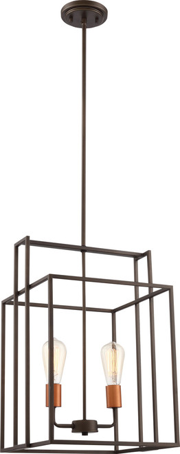 Satco | 60-5852 | Lake 2 Light 14 in. Square Pendant Forest Bronze