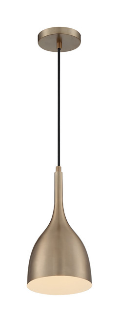 Satco | 60-7076 | Bellcap 1 Light Small Pendant Burnished Brass