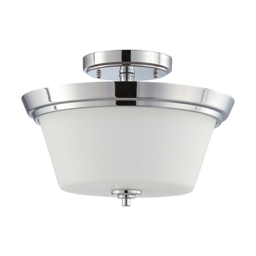 Satco | 60-4087 | Bento 3 Light Semi-Flush Satin White Glass