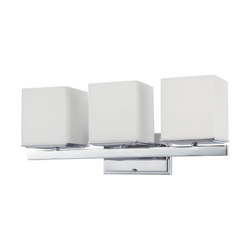 Satco | 60-4083 | Bento 3 Light Vanity Fixture with Satin White Glass