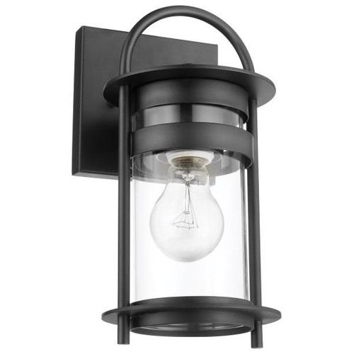 Satco 60-7640 | Bracer; 1 Light; Small Wall Lantern; Matte Black Finish with Clear Glass