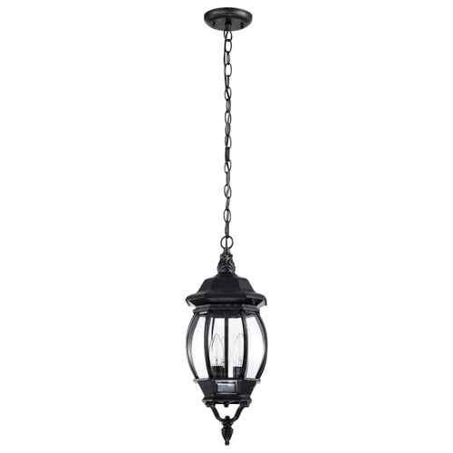 Satco | 60-896 | Central Park 3 Light 20" Hanging Lantern Clear Beveled Glass