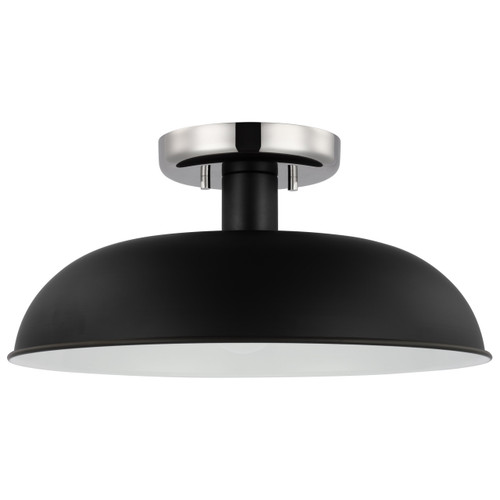 Satco | 60-7492 | Colony 1 Light Small Semi-Flush Matte Black