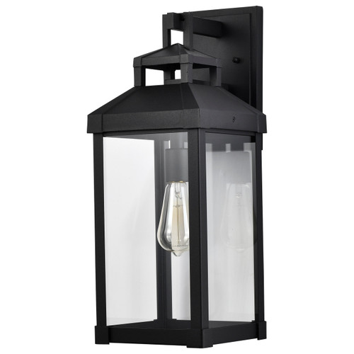 Satco | 60-7372 | Corning 1 Light Large Wall Lantern Matte Black Clear Glass