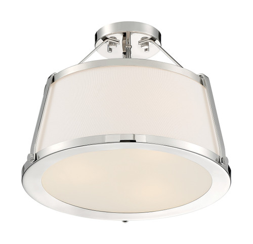 Satco | 60-6996 | Cutty 3 Light Semi-Flush Polished Nickel