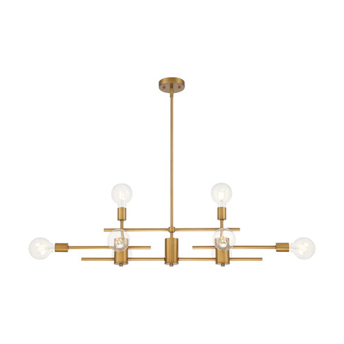 Satco | 60-6872 | Delphi 8 Light Island Pendant Aged Gold Finish