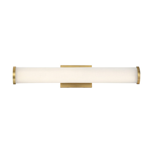 Satco | 62-1592 | Lena LED Vanity Brushed Brass Striped Lens
