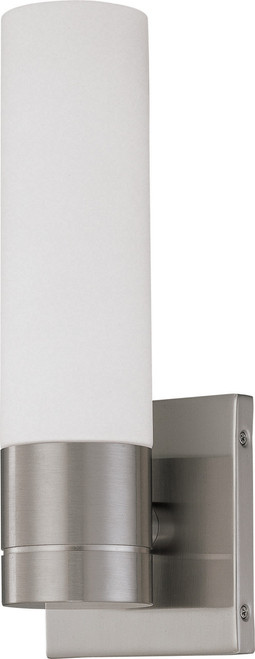 Satco | 62-2934 | Link LED Tube Wall Sconce White Glass Brushed Nickel