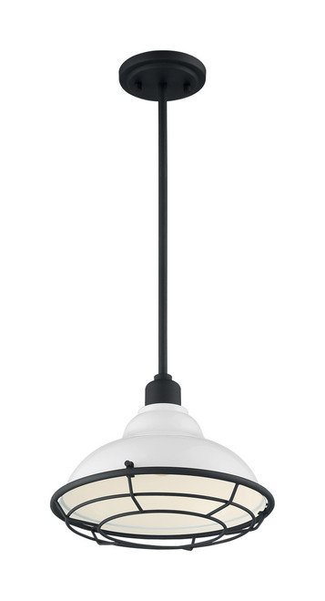 Satco | 60-7024 | Newbridge 1-Light Large Pendant Gloss White