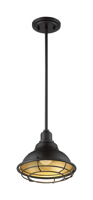 Satco | 60-7013 | Newbridge 1-Light Small Pendant Dark Bronze