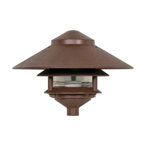 Satco | SF76-635 | Pagoda Garden Fixture Large 10" Hood 1 Light 2 Louver Old