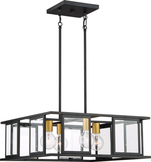 Satco | 60-6414 | Payne 4-Light Pendant Clear Beveled Glass