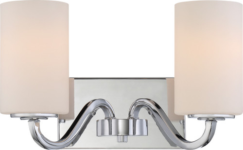 Satco | 60-5802 | Willow 2 Light Vanity Fixture White Glass