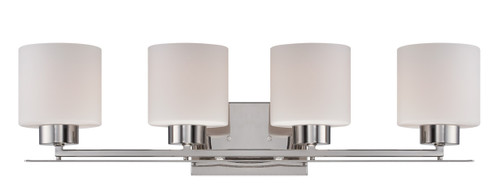 Satco | 60-5204 | Parallel 4 Light Vanity Fixture with Etched Opal Glass