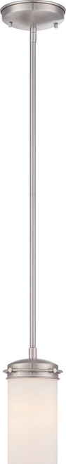 Satco | 60-615 | Polaris 1 Light Mini Pendant White Opal Glass