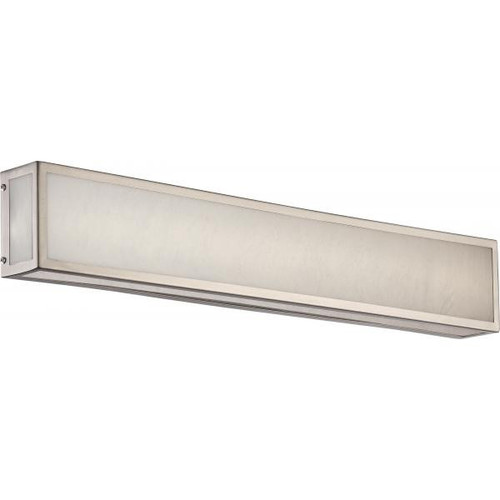 Satco 62-896 | Crate; 24 in.; LED Vanity Fixture with Gray Marbleized Acrylic Panels; Brushed Nickel Finish