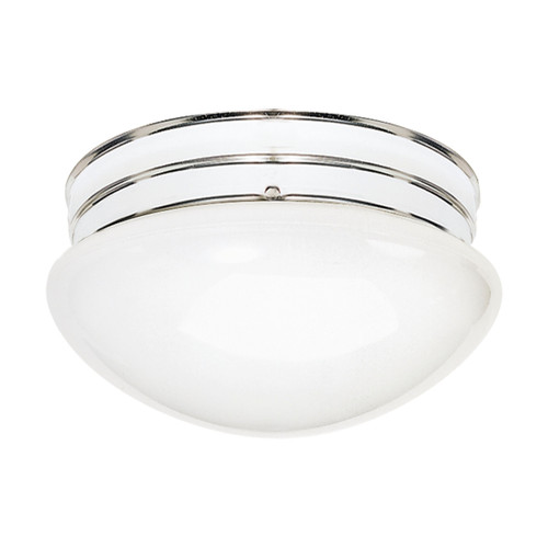 Satco | SF77-346 | 2 Light 10" Flush Mount Medium White Mushroom Polished Chrome