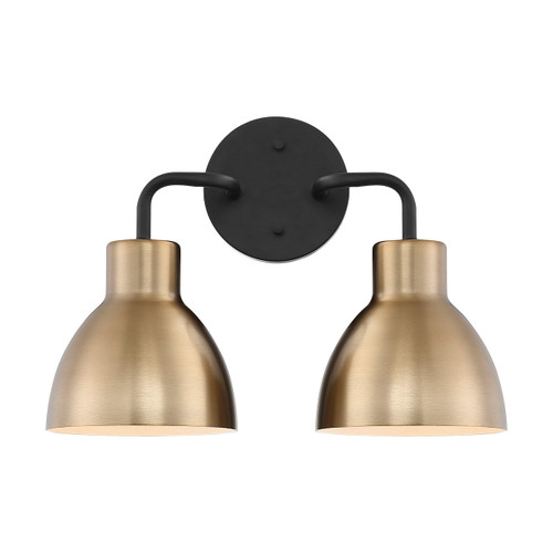 Satco | 60-6792 | Sloan 2 Light Vanity Matte Black Burnished Brass Finish