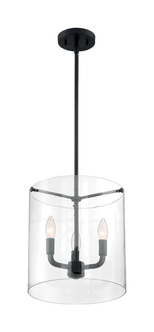 Satco | 60-7277 | Sommerset 3 Light Pendant Matte Black