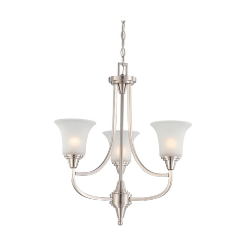 Satco | 60-4145 | Surrey 3 Light Chandelier with Frosted Glass