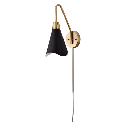 Satco | 60-7467 | Tango 1 Light Wall Sconce Matte Black Burnished Brass