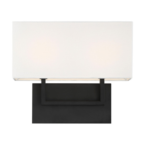 Satco | 60-6719 | Tribeca 2 Light Vanity Aged Bronze Finish White Linen Shape