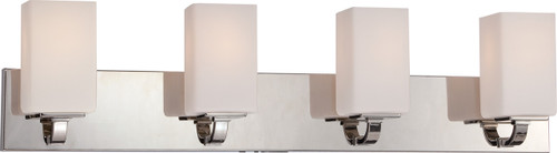Satco | 60-5184 | Vista 4 Light Vanity Fixture with Etched Opal Glass