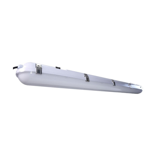 Satco 65-821 | 40/50/60W 4-FT LED Linear Vapor Proof Fixture. Gray Finish. Color Selectable. 120-277V Dimmable (Reference Only)
