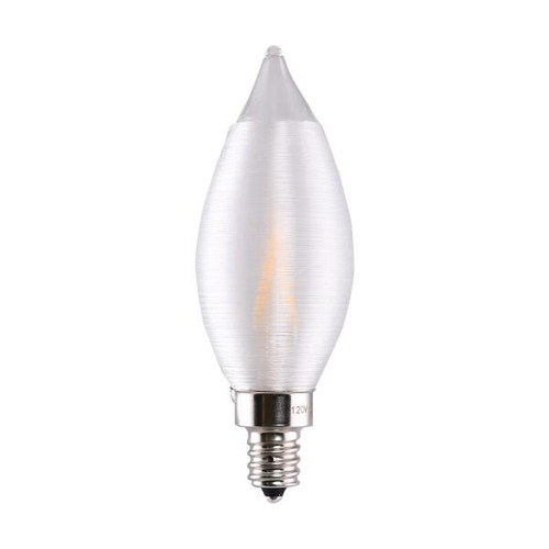 Satco | S11300 | 2W CA11 LED Satin Spun Clear Candelabra 2700K 120V