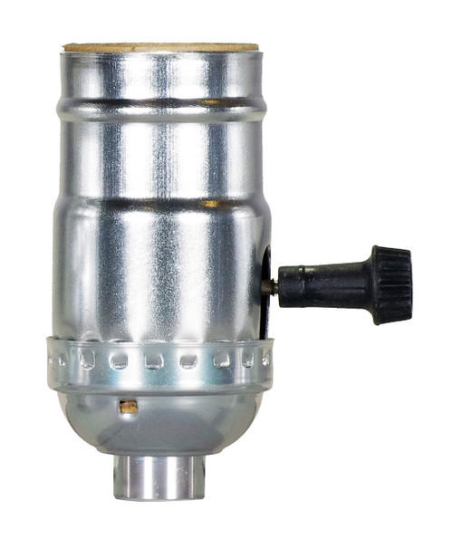 Satco | 80-1561 | 3-Way Turn Knob Socket Aluminum Nickel