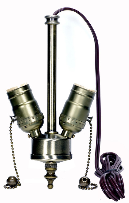 Satco | 80-1764 | Med Base 2-Light Pull Chain Cluster Antique Brass 84"