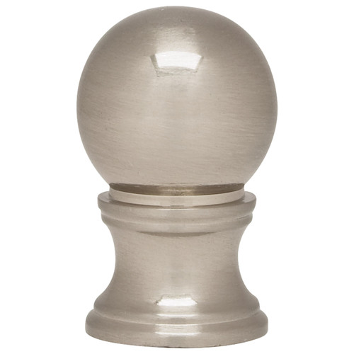 Satco | 80-1880 | Satin Nickel Ball Finial 1-1/4" Height 3/4" D 1/4-27"