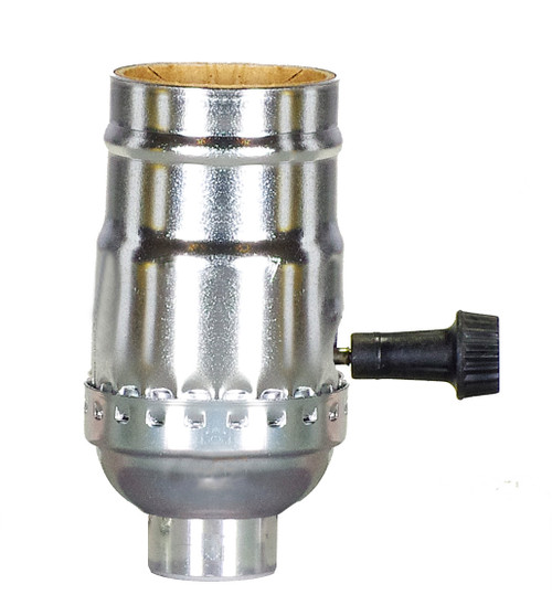 Satco | 80-2138 | 3 Terminal Turn Knob Socket Aluminum Nickel Finish